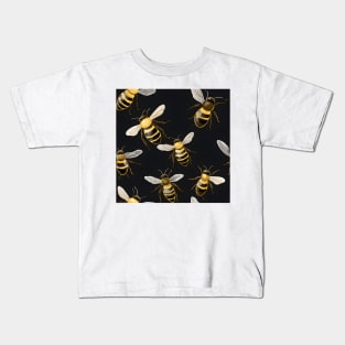 Honeycomb and Bee Pattern 1 Kids T-Shirt